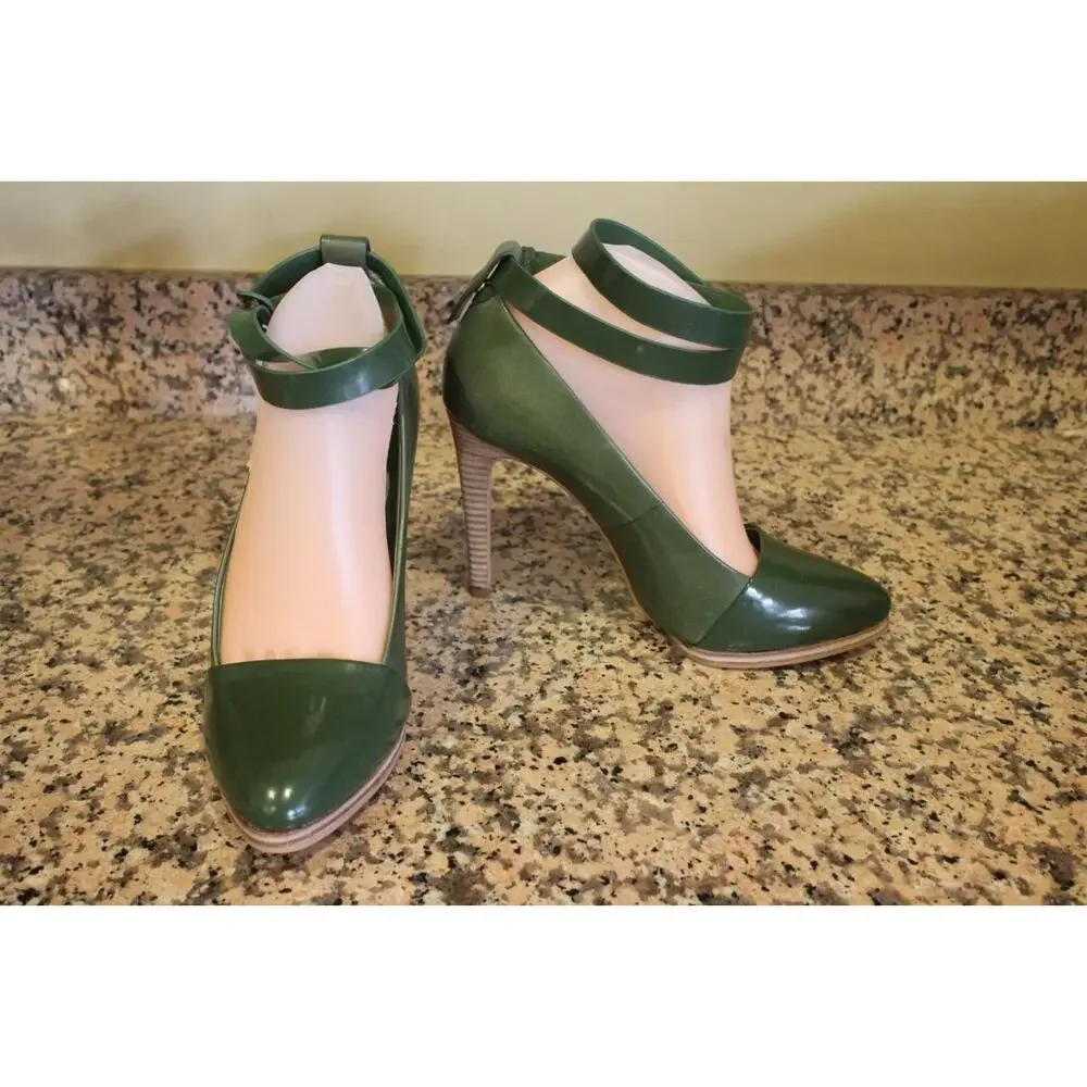 nwob Kate Spade SATURDAY Python Leather green Kitten Heels w SIZE 10 (taco900
